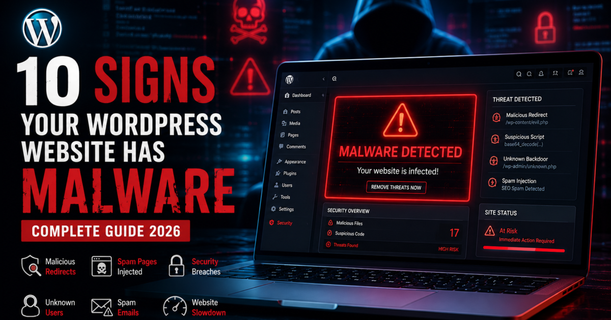 10 Signs Your WordPress Website Has Malware — Complete Guide 2026